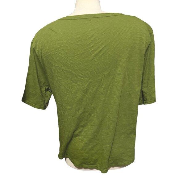 Velvet by Graham and Spencer Cotton Cut Out Neck Relaxed Fit Short Sleeve Shirt - Picture 4 of 7